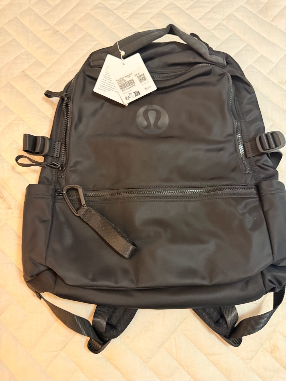 lululemon athletica Black Men’s Backpack with Front Zip and Logo